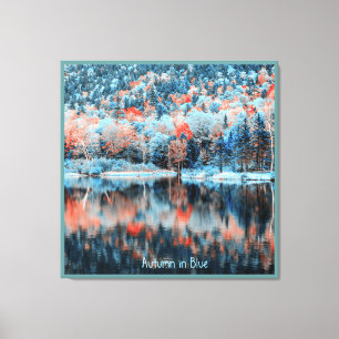 Toile Automne en bleu