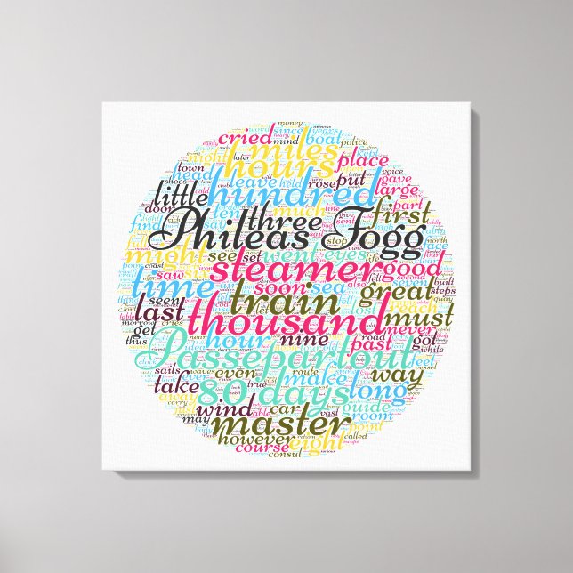 Toile Autour du monde en 80 jours (Recto)