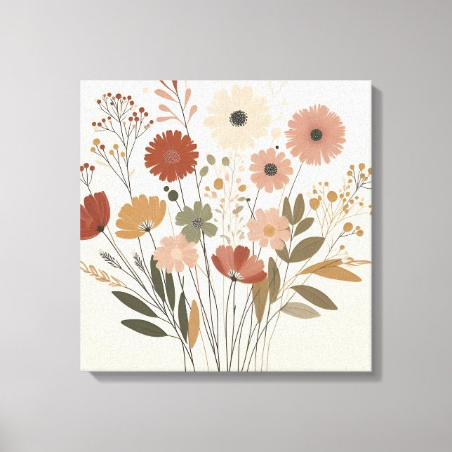 Toile aux fleurs colorées (Recto)