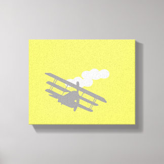 Toile Avion sur un arrière - plan jaune clair.