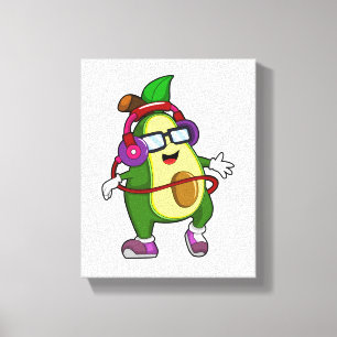 Toile Avocado à musique avec casque