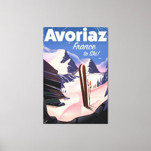 Toile Avoriaz, poster Voyage Ski Français