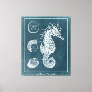 Toile Azure Seahorse Study I