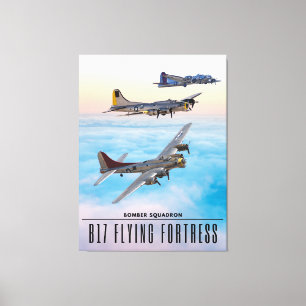 Toile B-17 SQUADRON BOMBRE FORTERESSE volant