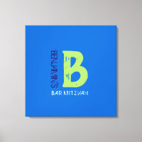 B Monogram Initial Bar Bat mitzvah Panneau d'ouver