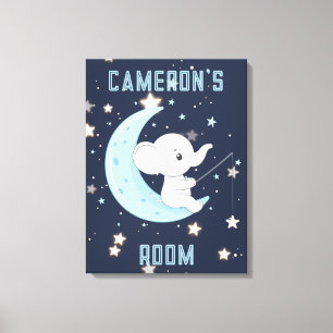 Toile Baby Elephant Pêche personnalisée 4 Etoiles Canvas