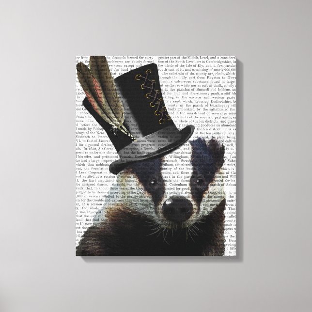 Toile Badger de Steampunk dans le chapeau supérieur (Recto)