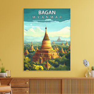 Toile Bagan, Myanmar : une tapisserie intemporelle