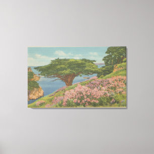 Toile Baie de Carmel, CA - vue d'arbre de "vieux