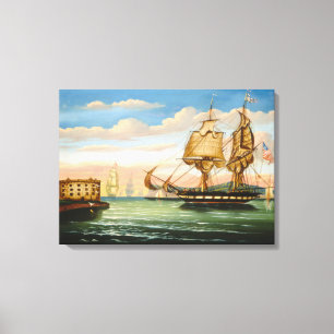 Toile Baie de New York, coucher du soleil