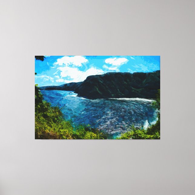 Toile Baie sur la route vers Hana Maui Hawaii Abstrait (Recto)
