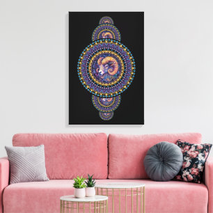 Toile Baies Whimsal Ornementale Mandala Canvas Mur Art