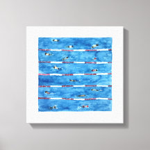 Baigneurs pendant les échauffements en aquarelle