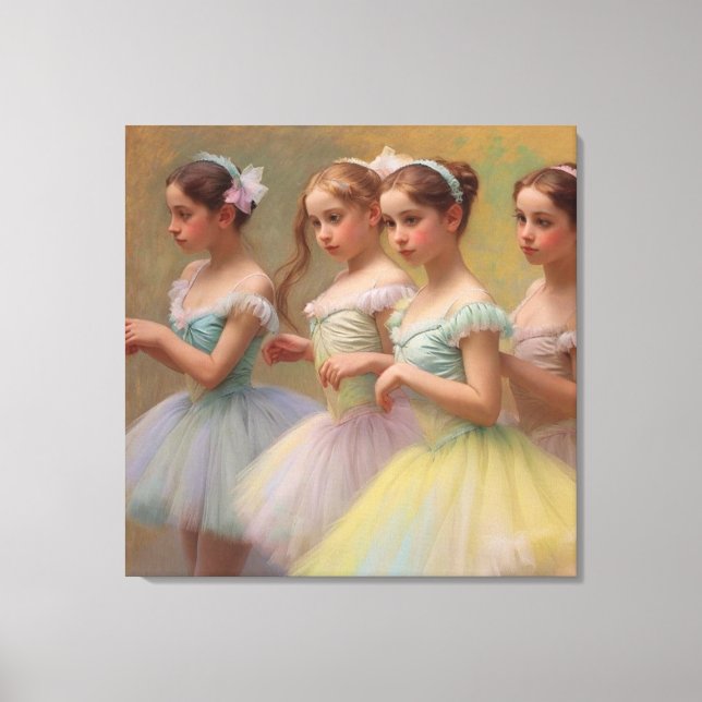 Toile Bailarinas en el estilo de Degas en tonos suaves (Recto)