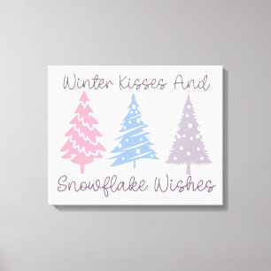 Toile Baisers d'hiver et wis de flocon