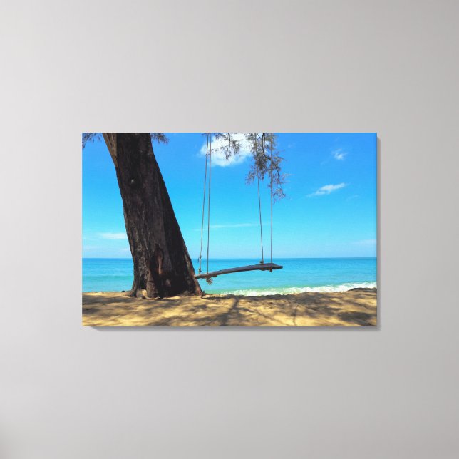 Toile Balançoires et arbre sur le sable (Recto)
