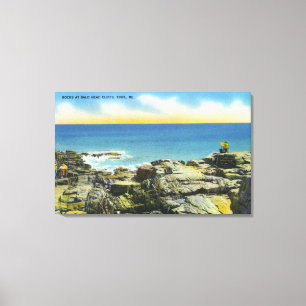 Toile Bald Head Cliffs Vue sur les rochers et le Surf