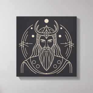 Toile Baldr minimaliste Norse Dieu Vector Art