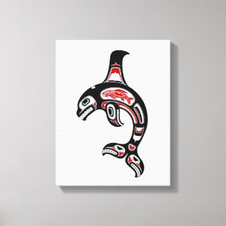 Toile Baleine tueuse de l'esprit haïda rouge et noir