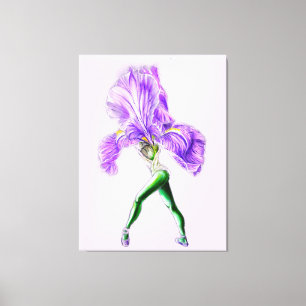 Toile Ballerina Iris Flower Ballet Dancer Canvas Imprime