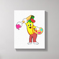 Banane en peintre avec pinceau