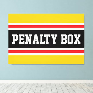 Toile BANC DES PENALITES Jaune vif Rouge Noir Blanc Rayu