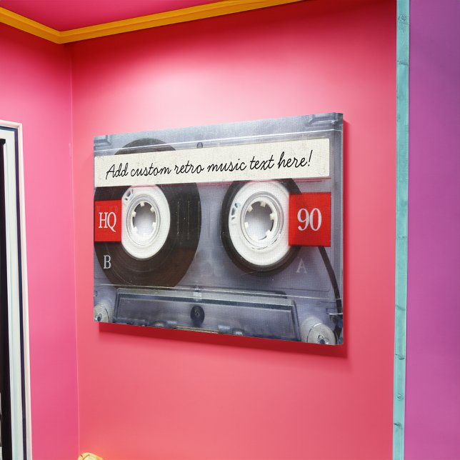 Toile Bande de cassette rétro amusante (1980s theme cassette tape wall art canvas room decor)