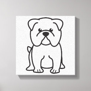 Toile Bande dessinée de chien de bouledogue