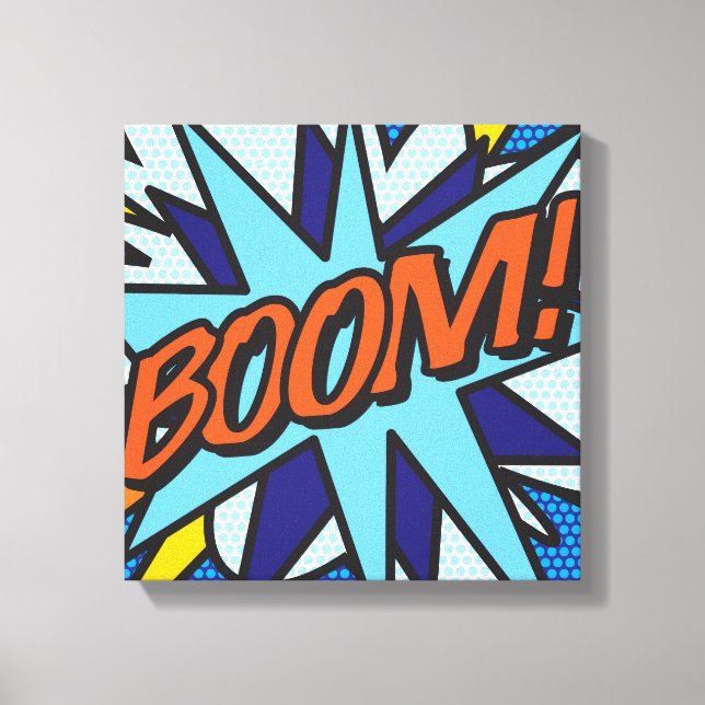 Toile Bande dessinée Pop Art BOOM Superhero (Recto)