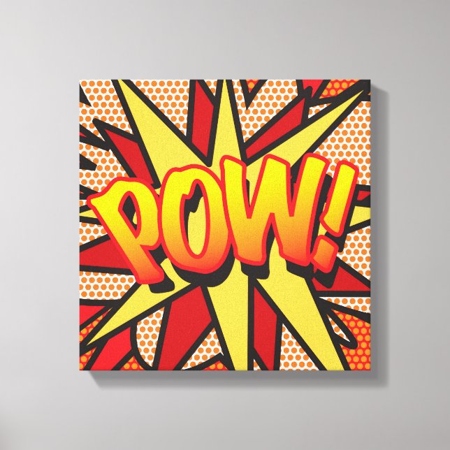 Toile Bande dessinée Pop Art POW Superhero (Recto)