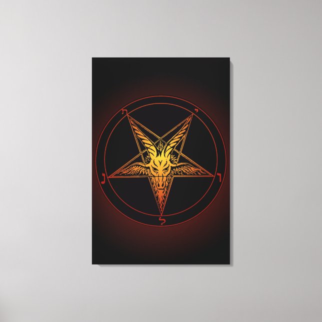 Toile Baphomet de style ancien flamme 24x36 Qualité du m (Recto)