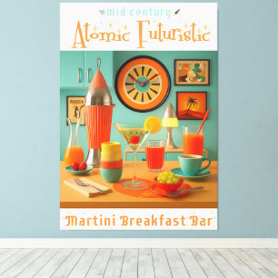 Toile Bar à petit-déjeuner rétro-futuriste atomique Mart