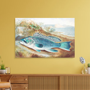 Toile Bar commun par S.A. Kilbourne, Poisson vintage