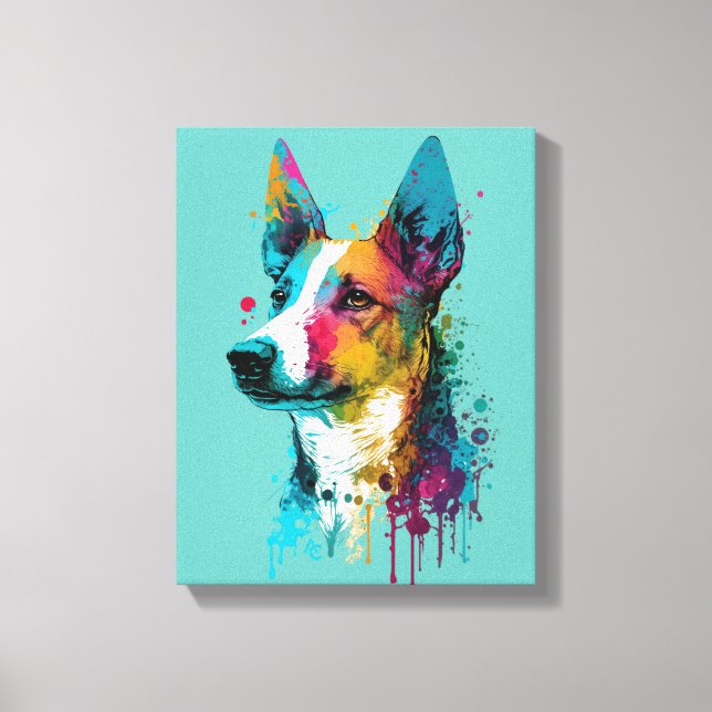Toile Basenji - Graffiti Neon Enk Splash (Recto)