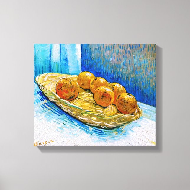 Toile Basket avec Six Oranges Van Gogh Fine Art (Recto)