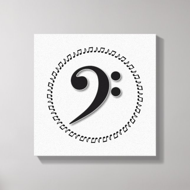Toile Bass Clef Music Note Design (Recto)