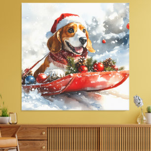 Toile Basset Hound dans un traîneau Laissez tomber la ne