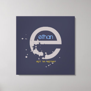 Toile Bat mitzvah de barre d'initiale de monogramme d'E