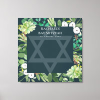 BAT MITZVAH DE LA BARRE D'ÉTOILES EN VERT FOLIAGE