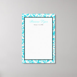 Toile Bat mitzvah turquoise Blue Swirl Damask Connexion
