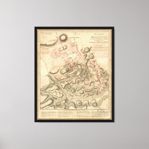 Toile Bataille de la carte 1784 de révolution américai