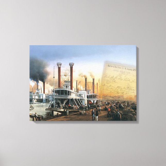 Toile Bateau à vapeur de la Nouvelle-Orléans (Recto)