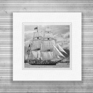 Toile Bateau à voile blanc et noir goélette
