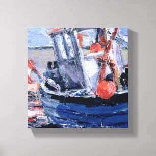 Toile Bateau avec la balise rouge