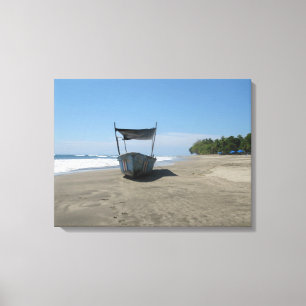 Toile Bateau de pêche à la plage au Costa Rica