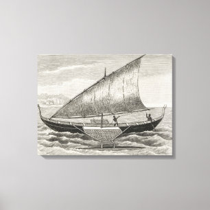 Toile Bateau des îles de Mortlock avec le tangon