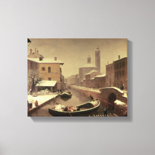 Toile Bateau sous la neige