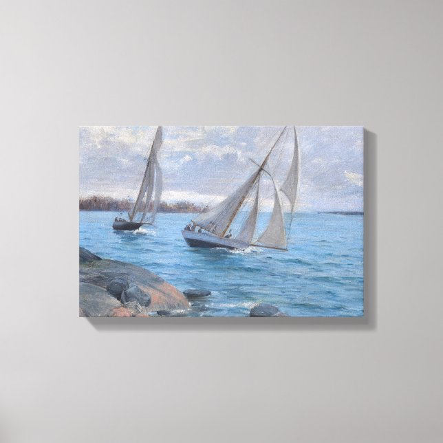 Toile Bateaux à voile sur la rivière (Recto)