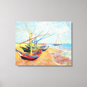 Toile Bateaux de pêche sur la plage de Saintes-Maries