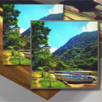 Bateaux Mismaloya sur la rivière 0350 Art